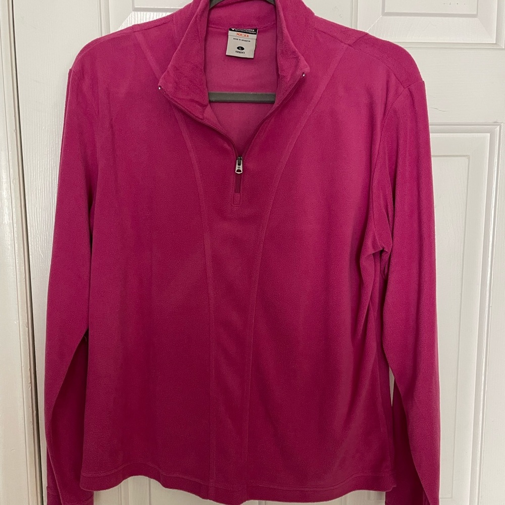 Columbia Pink Fleece zip neck‎ pullover sweater shirt